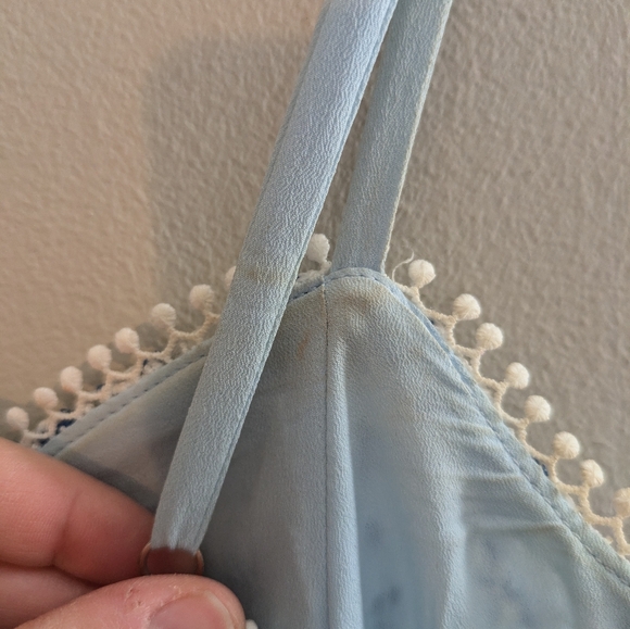 Adelyn Rae Floral Embroidered Lace Midi Dress Size L Blue/White - Picture 7 of 8